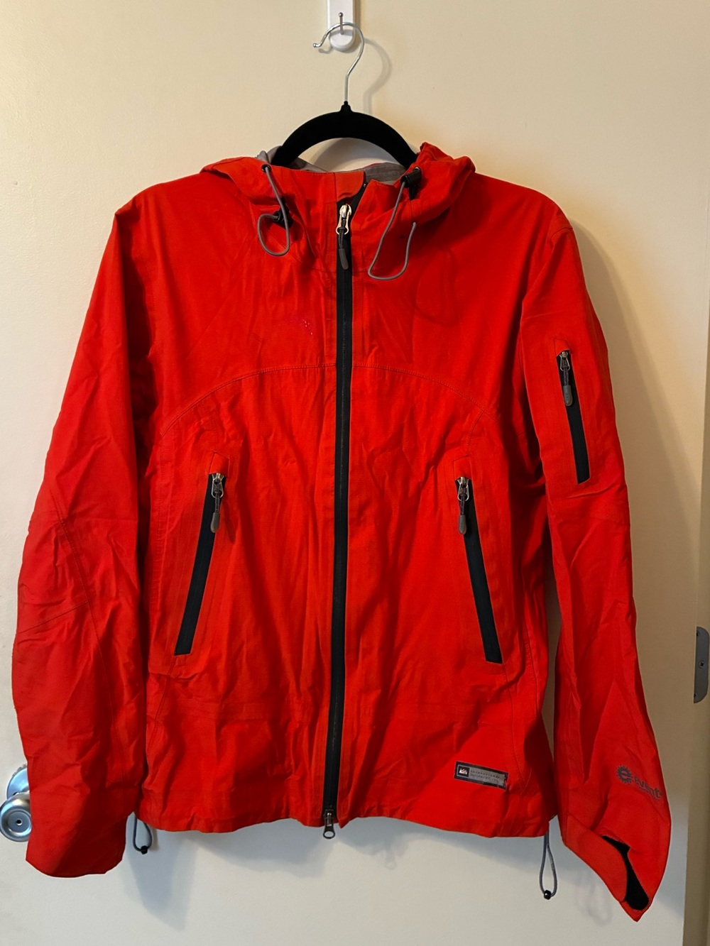 REI Kushan Hardshell Technical Utility Hooded Jacket Outdoor Waterproof EUC M